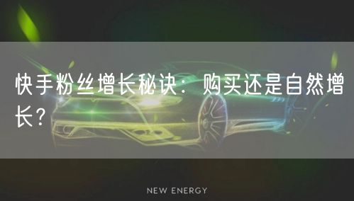 快手粉丝增长秘诀:购买还是自然增长?