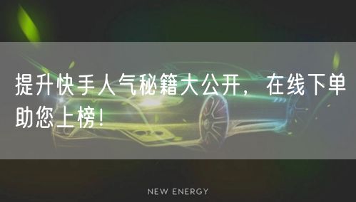 提升快手人气秘籍大公开,在线下单助您上榜!