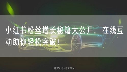 小红书粉丝增长秘籍大公开,在线互动助你轻松突破!