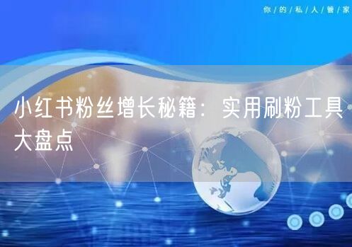 小红书粉丝增长秘籍:实用刷粉工具大盘点