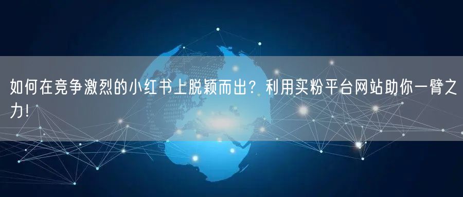 如何在竞争激烈的小红书上脱颖而出?利用买粉平台网站助你一臂之力!